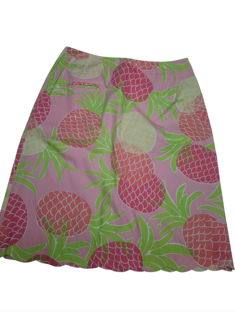 Lilly Pulitzer Vintage A-line skirt Tropical Punch pink / green pineapple Print